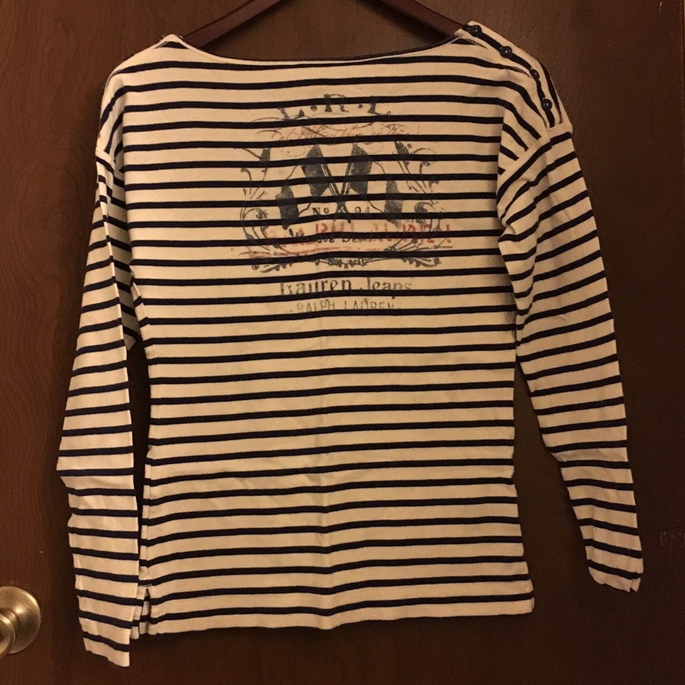 Retro LRL Lauren Striped 3/4th Sleeve Tee